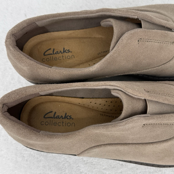 Clarks Airabell Sky Pebble Suede Beige Women’s 9.5 Leather Platform Slip On NWOB - Picture 3 of 8